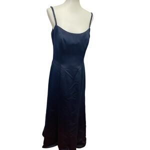 New Jordan Fashions Size 10 Bride's Magazine Strappy Long Navy Bridesmaids Dress